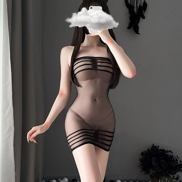 Hot Sexy Fishnet Bodysuits for Women Mini Night Dress Erotic